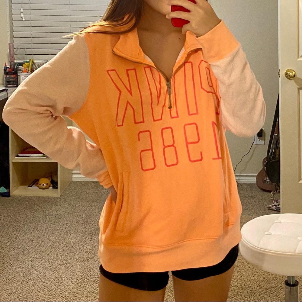 PINK VICTORIA SECRET QUARTER ZIP